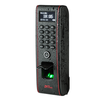ZKTeco TF1700 IP65 waterproof fingerprint access control and time attendance terminal in Dubai UAE, compact design, Ethernet connectivity, durable for outdoor use, supports ZKBioAccess.